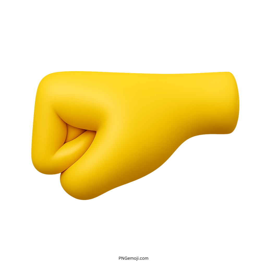 Yellow left fist hand emoji symbol representing unity, strength, empowerment, confidence, and solidarity