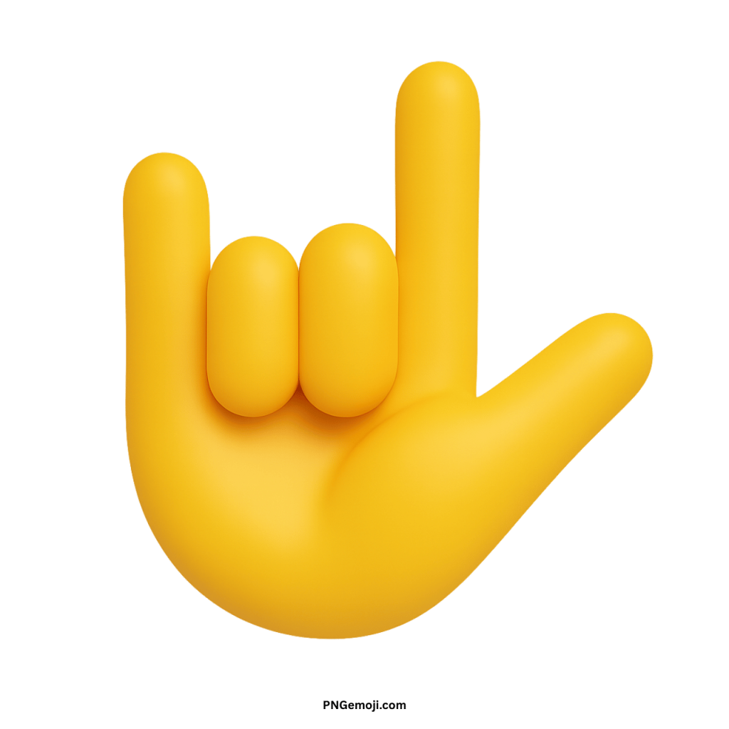 Yellow love-you gesture emoji hand sign expressing affection, friendship, and positive emotions