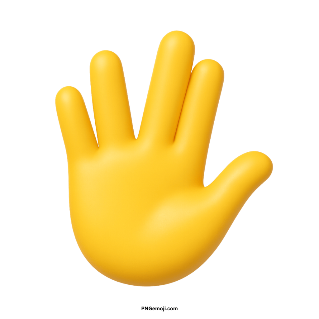 Yellow Vulcan salute emoji hand gesture symbol for greeting, peace, unity, and cultural meaning