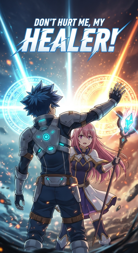 Don&rsquo;t Hurt Me My Healer anime wallpaper with magical healer and warrior scene