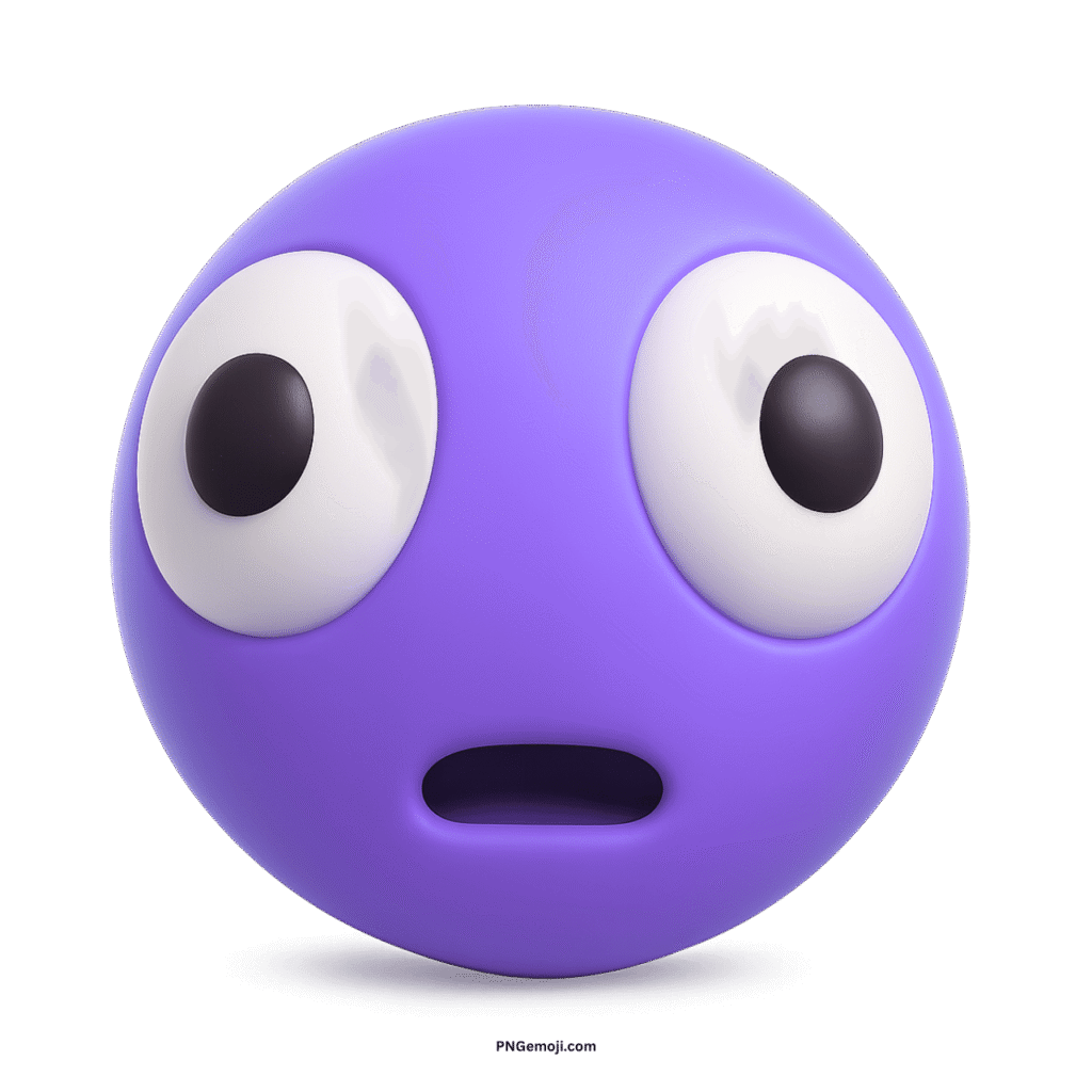  A distorted purple face emoji with wide, surprised eyes and an open mouth.